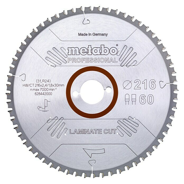 Metabo Kreissägeblatt Laminate Cut (216 mm, Bohrung: 30 mm, 60 Stk.) | BAUHAUS