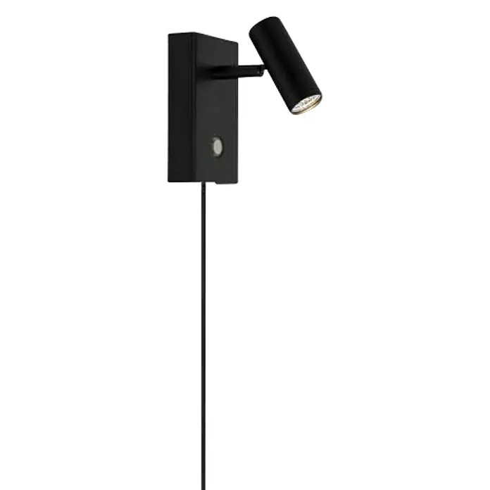 Nordlux Omari Aplique de pared LED - 3,3 W, L x An x Al: 7 x 12 x 12 cm, Negro - Lámpara de pared LED negra con foco para una iluminación elegante de la habitación. La lámpara tiene un diseño moderno y funcional.