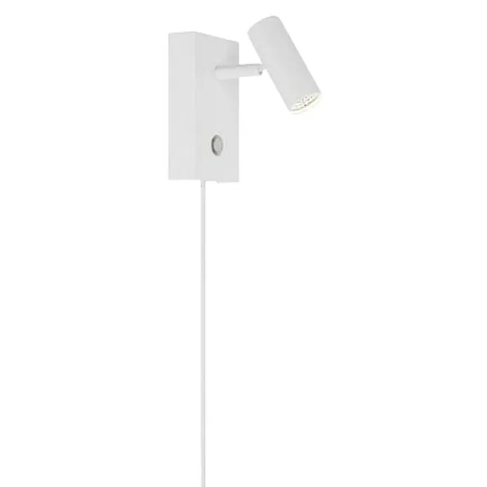 Nordlux Omari Aplique de pared LED - 3,3 W, L x An x Al: 7 x 12 x 12 cm, Blanco - Lámpara de pared LED blanca moderna para una iluminación flexible. Ideal como lámpara de lectura o para acentuar.