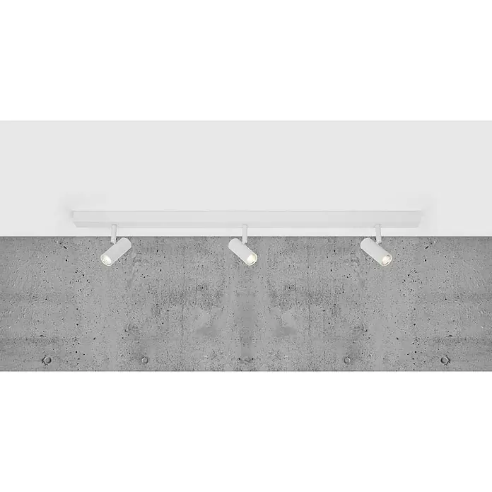 Nordlux Omari Regleta LED - 9,6 W, L x An x Al: 3,5 x 78 x 12 cm, Blanco - Lámpara de techo con tres focos, que muestra un diseño moderno y minimalista que proporciona una iluminación brillante y enfocada.