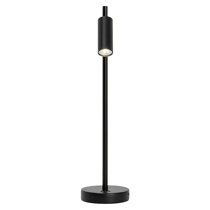 Nordlux Omari Lámpara de sobremesa LED - 3,3 W, L x An x Al: 10 x 15,5 x 40 cm, Negro, Color de luz: Blanco cálido - Elegante lámpara de pie negra con bombilla LED que proporciona una iluminación ambiental fantástica. Diseño moderno para cualquier estancia.
