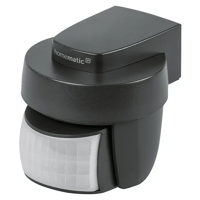 Homematic IP Bewegungsmelder HMIP-SMO-A-2 - Anthrazit, Erfassungsreichweite: 12 m, Erfassungswinkel: 90 ° - Ein Homematic IP Bewegungsmelder für den Außenbereich in Schwarz. Der Melder reagiert auf Wärmequellen und schaltet das Licht ein.