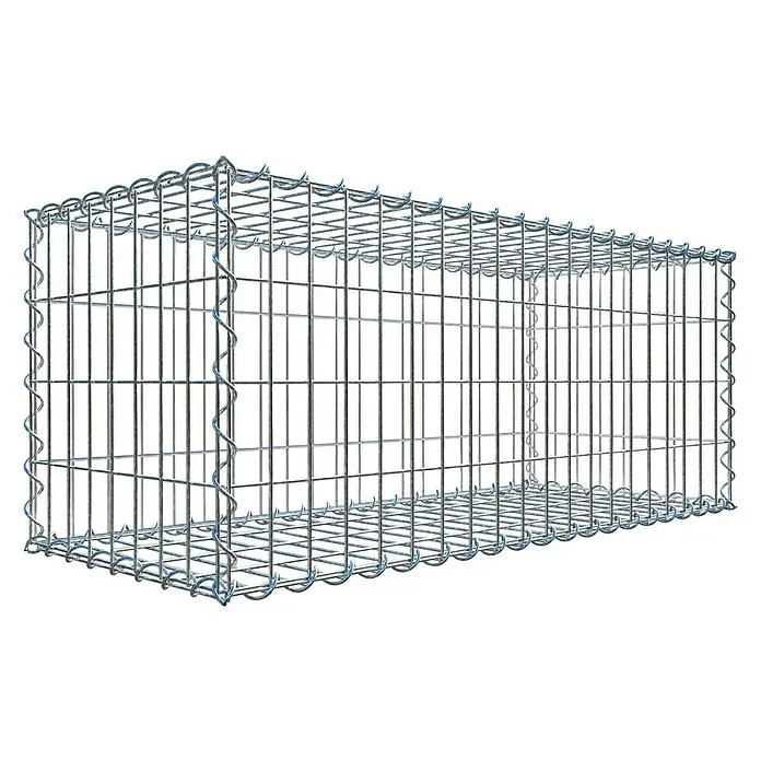 Gabiona Gabione - 100 x 40 x 40 cm, Metall, Maschenbreite: 50 mm, Maschenhöhe: 100 mm - Ein rechteckiger Gabionenkorb aus verzinktem Drahtgeflecht, ideal für den Garten- und Landschaftsbau. Stabil und langlebig für verschiedene Anwendungen.