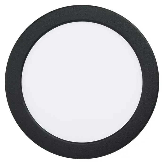 Eglo Fueva 5 Downlight empotrable LED redondo - 11 W, Ø x Al: 16,6 x 2,6 cm, Negro, Blanco neutro - Lámpara de techo redonda con marco negro y superficie de luz blanca y difusa. La luz proporciona una iluminación sutil y uniforme.