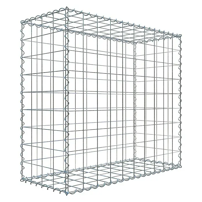 Gabiona Gabione - 100 x 40 x 90 cm, Metall, Maschenbreite: 100 mm, Maschenhöhe: 100 mm - Ein Gabionenkorb aus Drahtgeflecht, ideal für den Einsatz im Garten- und Landschaftsbau zur Hangbefestigung oder als dekoratives Element.