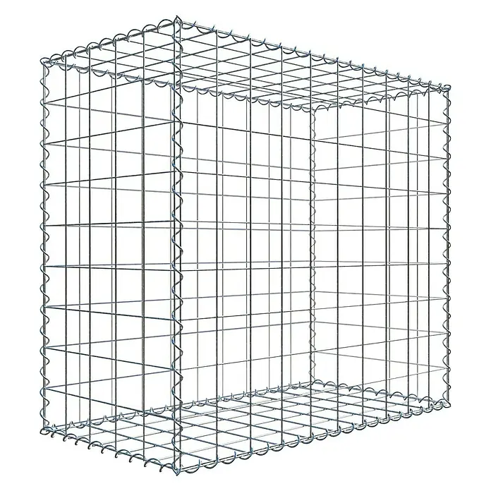 Gabiona Gabione - 100 x 50 x 90 cm, Metall, Maschenbreite: 100 mm, Maschenhöhe: 100 mm - Gabionenkorb aus Drahtgitter. Der Korb ist leer und hat eine rechteckige Form mit einer offenen Oberseite für vielfältige Anwendungen im Gartenbau.