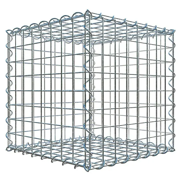 Gabiona Gabione - 40 x 40 x 40 cm, Metall, Maschenbreite: 50 mm, Maschenhöhe: 50 mm - Ein stabiler Gabionen-Steinkorb, ideal für Gartenmauern oder Landschaftsgestaltung. Das Drahtgeflecht bietet robusten Halt für Steine.