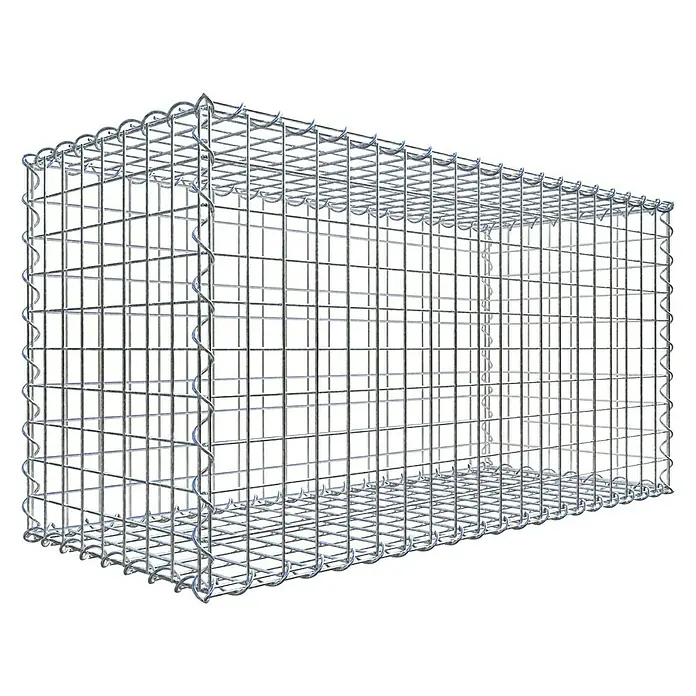 Gabiona Gabione - 100 x 40 x 50 cm, Metall, Maschenbreite: 50 mm, Maschenhöhe: 50 mm - Rechteckiger Gabionenkorb aus verzinktem Drahtgitter, ideal für Landschaftsbau und Erosionsschutz. Stabil und langlebig.