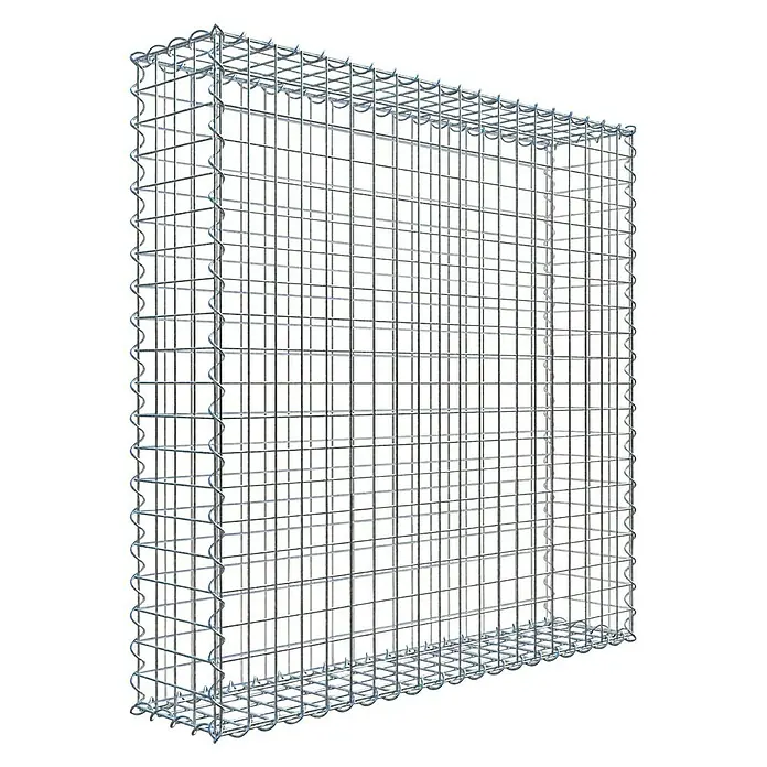 Gabiona Gabione - 100 x 20 x 100 cm, Metall, Maschenbreite: 50 mm, Maschenhöhe: 50 mm - Ein Gabionenkorb aus verzinktem Drahtgeflecht, ideal für Stützmauern und dekorative Landschaftsgestaltung. Robust und langlebig.