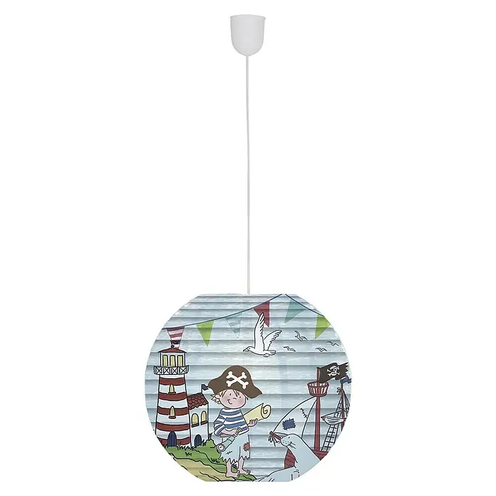 Lampenschirm - Blau - Deckenleuchte mit einem farbenfrohen Piraten-Design, das eine lustige und fantasievolle Atmosphäre in jedem Kinderzimmer schafft.