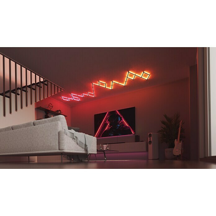 Nanoleaf LED-Lichtleiste Lines Erweiterung 3er2 W, Weiß, Länge: 27,85 cm, RGBW Mood Shot