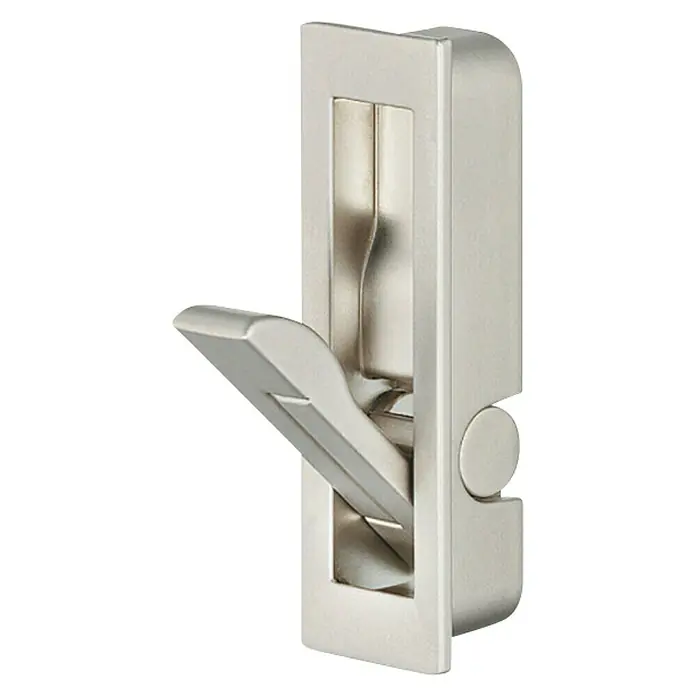 Häfele Garderobenhaken - L x B x H: 13 x 19 x 65 mm, Verchromt - Ein versenkbarer Möbelgriff aus Metall, ideal für moderne Möbel, präsentiert seine hochwertige Verarbeitung und sein elegantes Design.