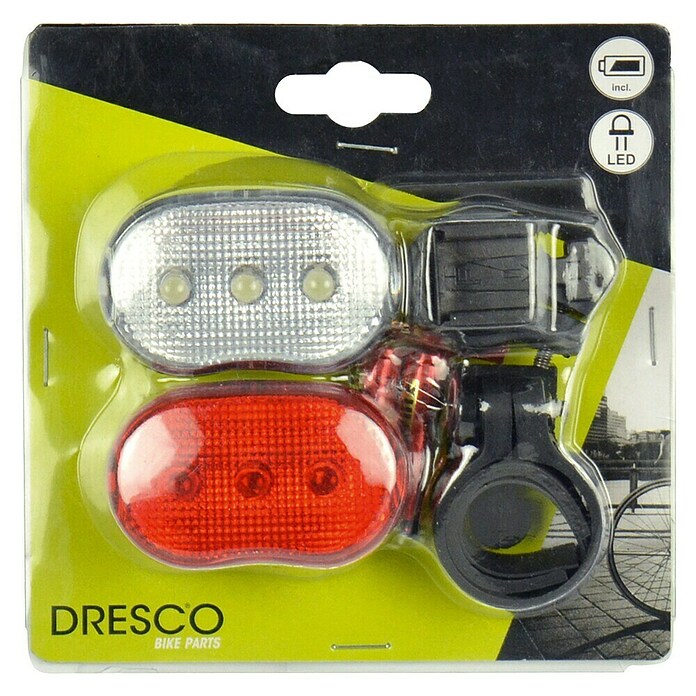 Dresco Fietsverlichtingsset Classic LED (Led, Wit/Rood) | BAUHAUS