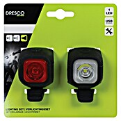 Dresco Fietsverlichtingsset LED USB (Led, Zwart/Rood/Wit) | BAUHAUS