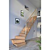 Starwood Raumspartreppe Lindos (Breite: 80 cm, Eiche, Geschosshöhe: 300 cm, 1/4-gewendelt rechts, Montageseite Geländer: Wahlweise links/rechts, Designgeländer Holzrundstäbe, Mit Setzstufen) | BAUHAUS