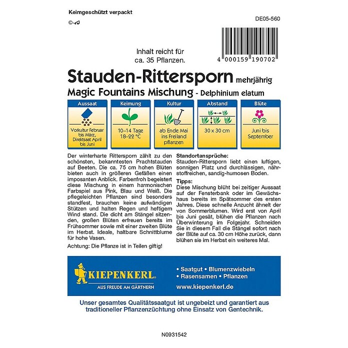 Kiepenkerl Profi-Line Blumensamen Rittersporn (Delphinium elatum) | BAUHAUS