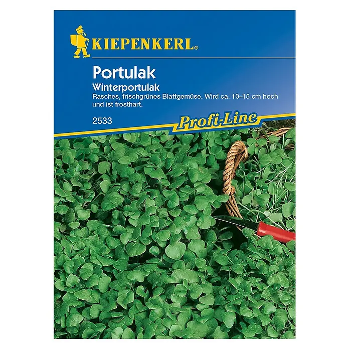 Kiepenkerl Profi-Line Saatgut Winterportulak - Montia perfoliata - Bild einer Kiepenkerl-Samentüte Winterportulak, ein schnell wachsendes, frosthartes Blattgemüse, ideal für den Winteranbau.