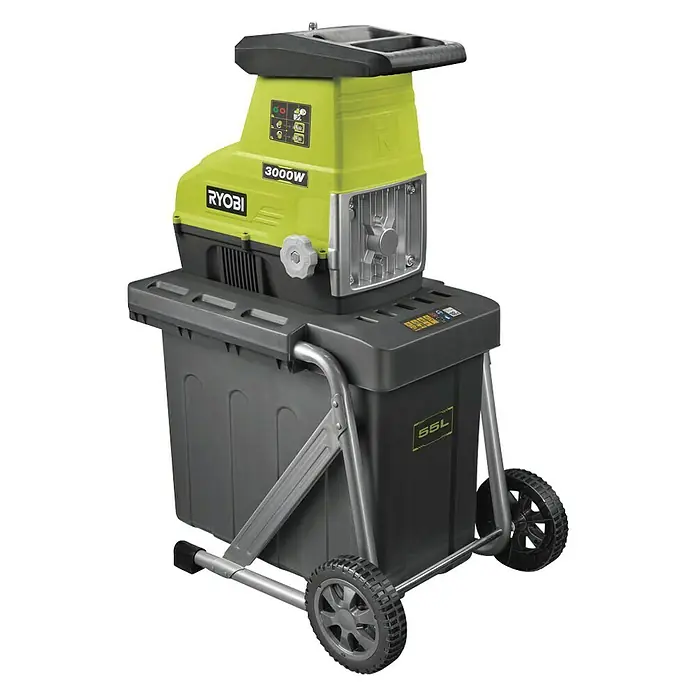 Ryobi Elektro-Leisehäcksler RSH3045U - Max. Aststärke: 4,5 cm, 3.000 W - Ryobi 3000W Häcksler für den Garten, kompakt und leistungsstark für mühelose Gartenabfälle Zerkleinerung.