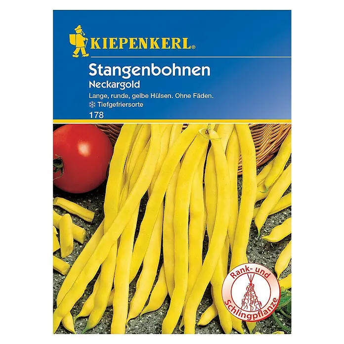 Kiepenkerl Gemüsesamen Stangenbohne NeckargoldPhaseolus vulgaris var. vulgaris, Erntezeit: Juli