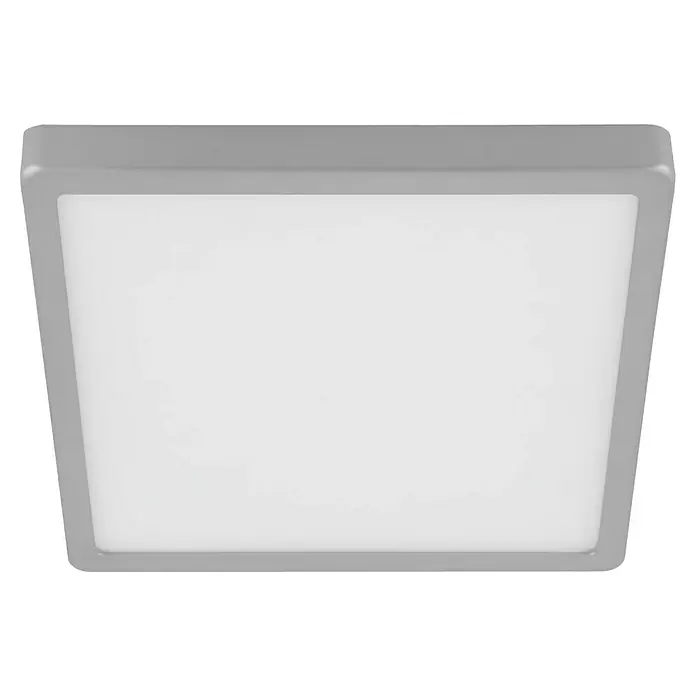 Eglo LED-Deckenleuchte - L x B x H: 28,5 x 28,5 x 2,8 cm, Silber, Warmweiß, Eckig - Quadratische LED-Deckenleuchte mit silbernem Rahmen, ideal für moderne Innenräume, sorgt für gleichmäßige und helle Ausleuchtung im Raum.