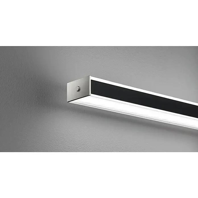 Fischer & Honsel LED-Pendelleuchte Vitan TW - 15 W, Sandschwarz - Moderne LED-Wandleuchte mit silbernem Gehäuse und schwarzem Akzent für stilvolle Beleuchtung im Innenbereich.