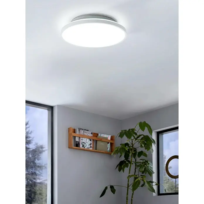 Eglo LED-Deckenleuchte rund - Ø x H: 31,5 x 4,5 cm, Neutralweiß - Helle LED-Deckenleuchte mit rundem Design, ideal für moderne Innenräume. Die Leuchte sorgt für eine angenehme, gleichmäßige Ausleuchtung.