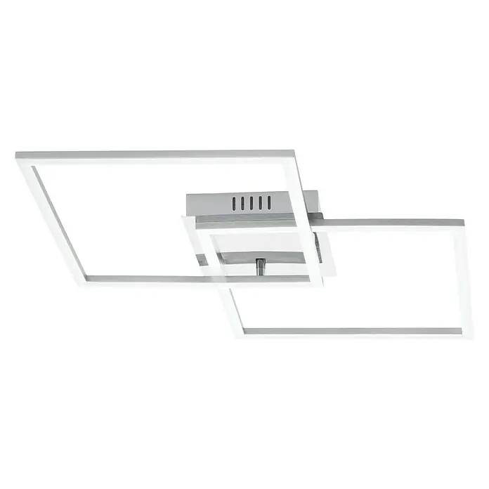 Eglo LED-Deckenleuchte - L x B x H: 66,5 x 41,5 x 6 cm - Moderne LED-Deckenleuchte mit überlappenden Quadraten in Weiß, ideal für stilvolle Innenräume und energieeffiziente Beleuchtung.
