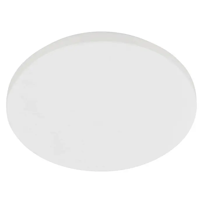 Eglo LED-Deckenleuchte rund POGLIOLA - 15 W, Ø x H: 31 x 5,5 cm, Weiß, Warmweiß - Nahaufnahme einer runden, weißen Deckenleuchte vor einem neutralen, dunklen Hintergrund, die ein modernes und schlichtes Design aufweist.