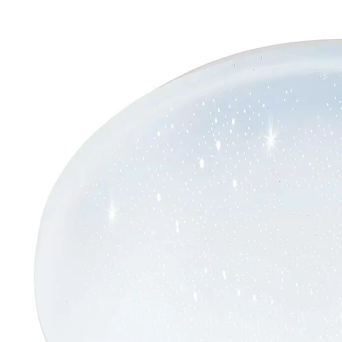 Eglo LED-Deckenleuchte rund POGLIOLA-S - 15,6 W, Ø x H: 31 x 5,5 cm, Neutralweiß, IP20 - Weiße, durchscheinende Lampe mit funkelndem Sterneneffekt, versehen mit vielen weißen Punkten und hellen Glanzlichtern.