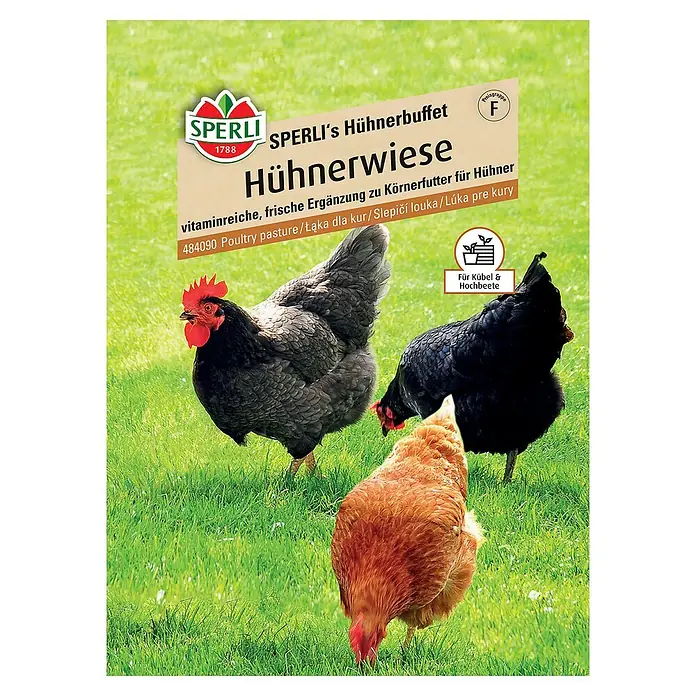 Sperli Saatgut Hühnerwiese - Verschiedene sorten - Produktbild von Sperli's Hühnerbuffet Hühnerwiese, einer vitaminreichen Ergänzung zu Körnerfutter für Hühner.