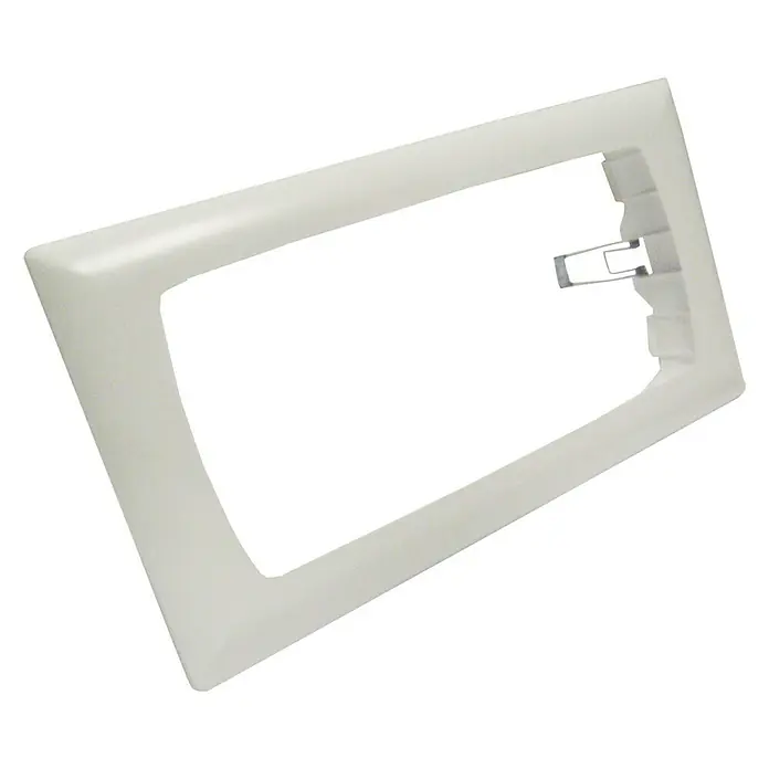 Legrand Marco de empotrar para luz de emergencia Ura 21 - An x Al: 26,5 x 13 cm - Embellecedor rectangular de plástico blanco con bordes redondeados y recorte interior, diseñado para dispositivos electrónicos o interruptores.