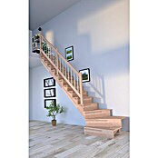 Starwood Raumspartreppe Lindos (Breite: 80 cm, Buche, Geschosshöhe: 300 cm, 1/4-gewendelt links, Montageseite Geländer: Wahlweise links/rechts, Geländer Holz/Edelstahl, Mit Setzstufen) | BAUHAUS