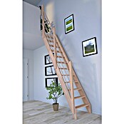 Starwood Raumspartreppe Buche 3000 (Breite: 60 cm, Buche, Material Handlauf: Holz, Natur, Montageseite Geländer: Links, Geschosshöhe: 279,5 cm) | BAUHAUS