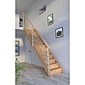 Starwood Raumspartreppe Mykonos (Breite: 85 cm, Eiche, Geschosshöhe: 280 cm, Gerade, Montageseite Geländer: Wahlweise links/rechts, Designgeländer Holzrundstäbe, Mit Setzstufen) | BAUHAUS