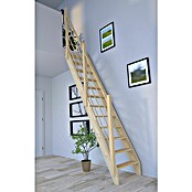 Starwood Raumspartreppe Fichte 3000 (Breite: 61 cm, Fichte, Material Handlauf: Holz, Natur, Montageseite Geländer: Links, Geschosshöhe: 279,5 cm) | BAUHAUS