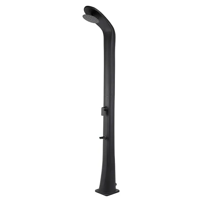 Steinbach Solardusche Split - Höhe: 218 cm, Kunststoff, Schwarz, 32 l - Schwarze Gartendusche mit Duschkopf und Armaturen, ideal für den Außenbereich, um sich an heißen Tagen zu erfrischen.