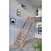 Starwood Raumspartreppe Rhodos (Breite: 80 cm, Buche, Geschosshöhe: 300 cm, Gerade, Montageseite Geländer: Rechts, Geländer Holz/Edelstahl weiß, Ohne Setzstufen) | BAUHAUS