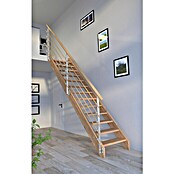 Starwood Raumspartreppe Mykonos (Breite: 85 cm, Eiche, Geschosshöhe: 280 cm, Gerade, Montageseite Geländer: Wahlweise links/rechts, Designgeländer Holzrundstäbe, Ohne Setzstufen) | BAUHAUS