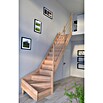 Starwood Raumspartreppe Rhodos (Breite: 80 cm, Buche, Geschosshöhe: 300 cm, 1/4-gewendelt rechts, Montageseite Geländer: Rechts, Designgeländer Holz/Holz, Mit Setzstufen) | BAUHAUS