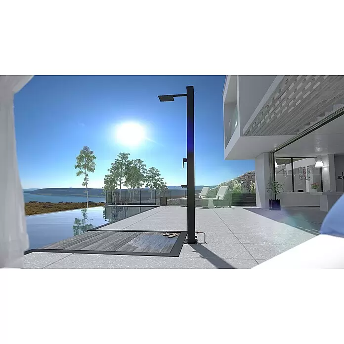 Steinbach Solardusche Straight Line - Höhe: 220 cm, Aluminium, Anthrazit, 40 l - Stimmungsaufnahme