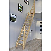 Starwood Raumspartreppe Fichte 3000 (Breite: 61 cm, Fichte, Material Handlauf: Holz, Natur, Montageseite Geländer: Rechts, Geschosshöhe: 279,5 cm) | BAUHAUS