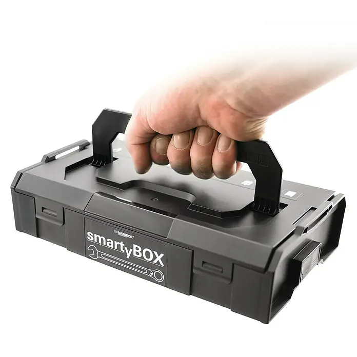 Matador Werkstattwagen Ratio smartyCAR - L x B x H: 78,5 x 47 x 103 cm, Anzahl Schubladen: 7 Stk. - Die Matador SmartyBox Werkzeugkiste wird von einer Hand getragen, ein praktischer und robuster Aufbewahrungsort für Werkzeuge.