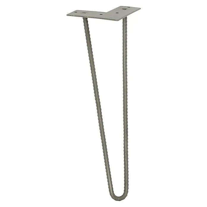 Wagner System Möbelfuß - Höhe: 40 cm, Stahl, Silber - Haarnadel-Tischbein aus Metall mit Montageplatte. Das Metallbein ist ideal für DIY-Möbel und moderne Wohnkultur.
