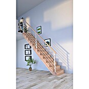 Starwood Raumspartreppe Lindos (Breite: 100 cm, Buche, Geschosshöhe: 300 cm, Gerade, Montageseite Geländer: Wahlweise links/rechts, Designgeländer Holzrundstäbe, Mit Setzstufen) | BAUHAUS