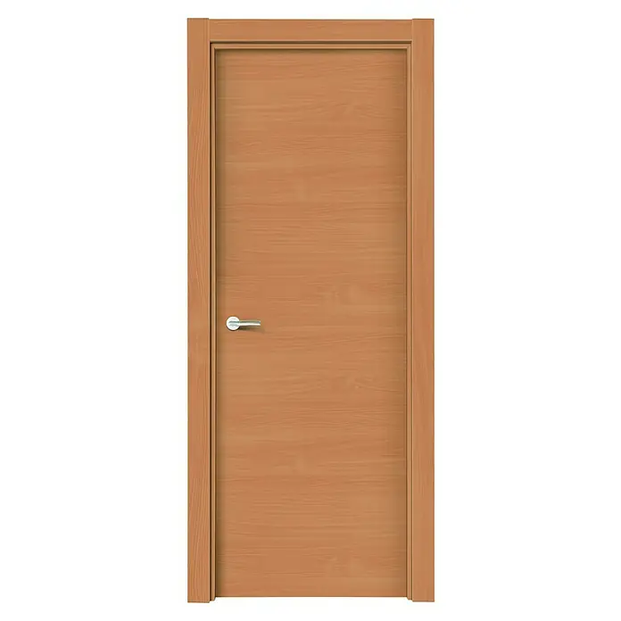 Solid Elements Puerta interior Haya Bavaria - 72,5 x 203 cm, Derecha, Haya, Maciza - Esta imagen muestra una puerta interior de madera moderna con una manija sencilla. La puerta tiene una superficie lisa y un marco de madera sutil.