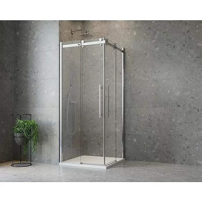 Camargue Eckdusche Top-Roller - 80 x 80 x 210 cm, Beschichtet, Silber, Glasstärke: 6 mm - Stimmungsaufnahme