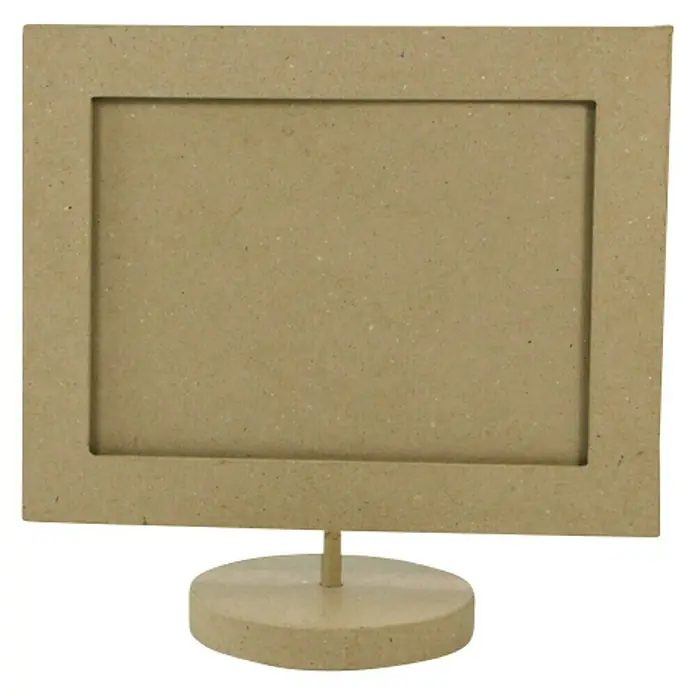Décopatch Pieza decorativa Marco pie paisaje - 1 ud., Cartón, 3 x 18 cm - Un marco de fotos marrón con una base redonda resistente, ideal para exhibir fotos o letreros.