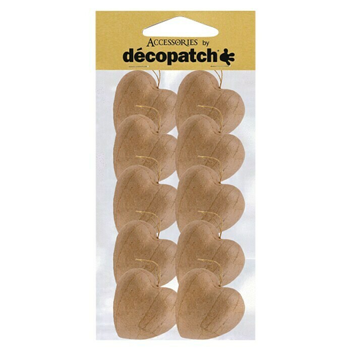 Décopatch Pieza decorativa pack Corazones con cordón 