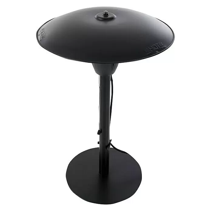 Sunred Calefactor halógeno Barcelona Table 1500 - Ø x Al: 44 x 66 cm, 1.500 W, Negro - Calentador eléctrico de pie negro con base redonda, poste central y elemento calefactor en forma de disco.