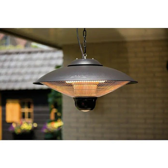 Sunred Halogen-Heizstrahler SiriusDurchmesser: 58,5 cm, 2.100 W, Schwarz - Hängender Terrassenheizer sorgt für angenehme Wärme im Freien. Das stilvolle Design fügt sich nahtlos in jede Umgebung ein und spendet gemütliche Wärme.